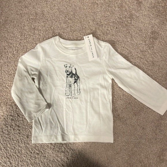 *NEW* Janie and Jack 18-24M Schnauzer Long Sleeve Tee - Picture 1 of 5